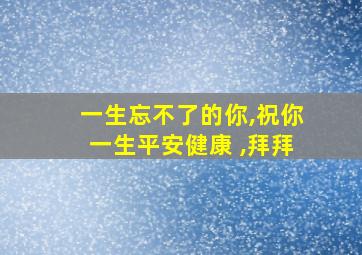 一生忘不了的你,祝你一生平安健康 ,拜拜